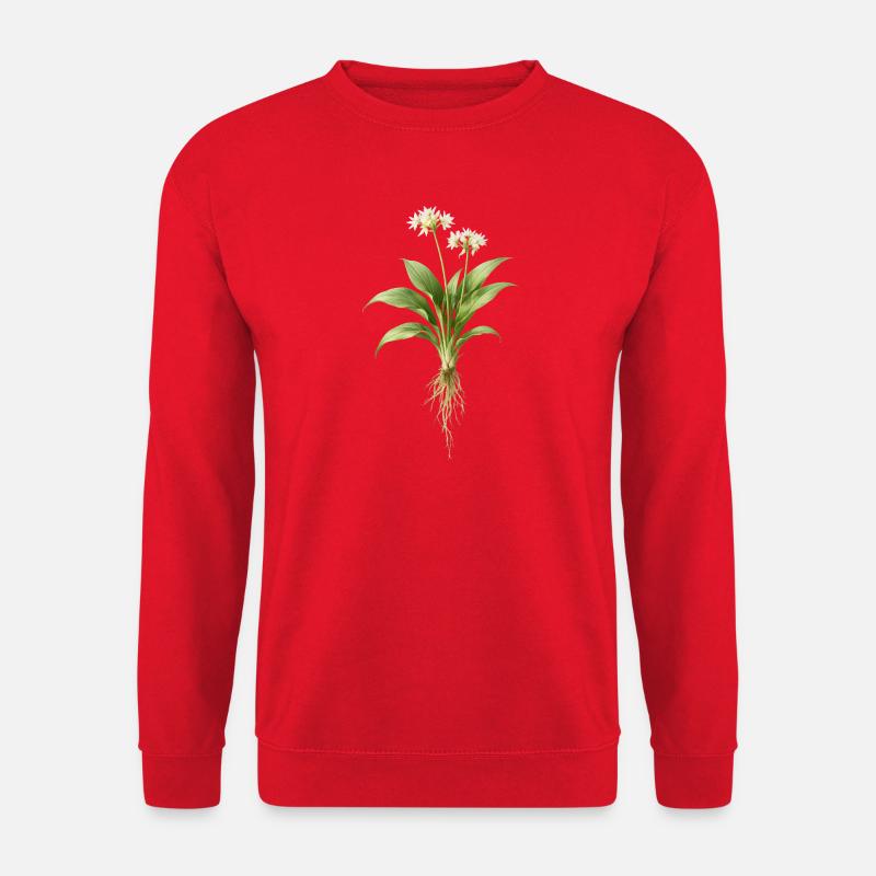 Wild Garlic Plant Botanical Design - Unisex Sweatshirt - red