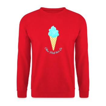 Eis Waffel coole Sprüche Quote Sommer Eiscreme Fan - Unisex Pullover - Rot - Vorne - Alina (178cm) & Michal (187cm)