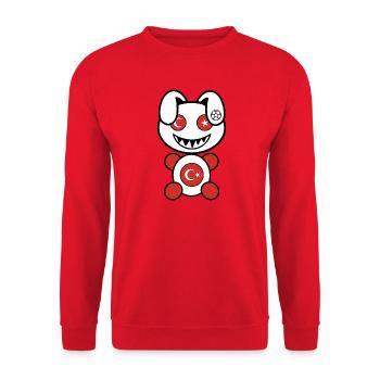 Foot Plush : Turkery - Sweat-shirt Unisexe - rouge - Devant - Alina (178cm) & Michal (187cm)