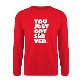 You Just Got Served Volleyball Bold - Unisex Sweatshirt - red - Front - Alina (178cm) & Michal (187cm)