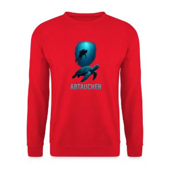 Abtauchen Unterwasserreise - Unisex Pullover - Rot - Vorne - Alina (178cm) & Michal (187cm)