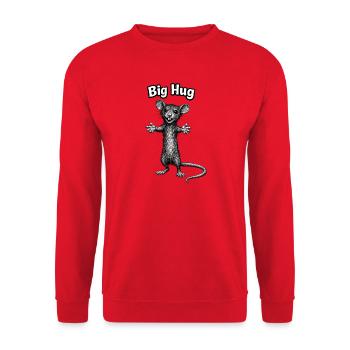 Big Hug Rat - Unisex Sweatshirt - red - Front - Alina (178cm) & Michal (187cm)