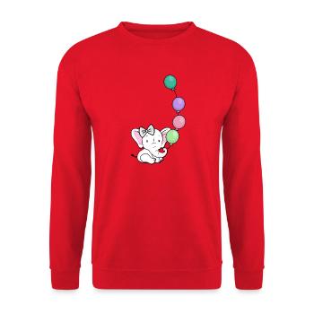 Pastel Balloon Elephant - Unisex Sweatshirt - red - Front - Alina (178cm) & Michal (187cm)