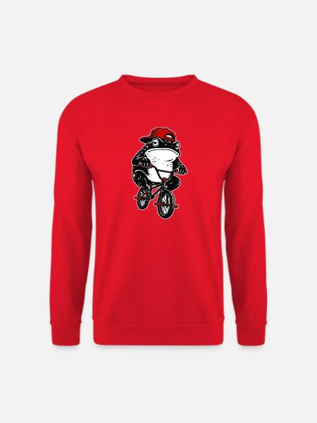 Freestyle BMX Bike, Kröte-Frosch BMX Fahrrad - Unisex Pullover - Rot