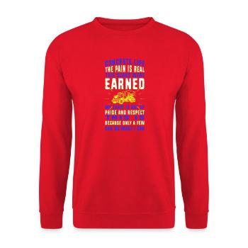 Beton Betonfertiger Betonmischer - Unisex Pullover - Rot - Vorne - Alina (178cm) & Michal (187cm)
