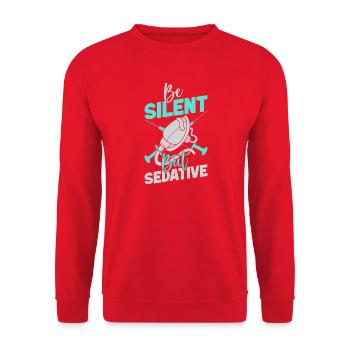 Anesthesiologist Be Silent Anesthesia - Unisex Pullover - Rot - Vorne - Alina (178cm) & Michal (187cm)