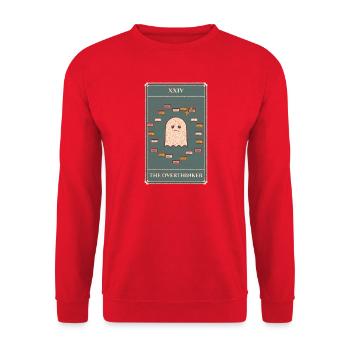 Der Tarot-Geist des Überdenkers - Unisex Pullover - Rot - Vorne - Alina (178cm) & Michal (187cm)