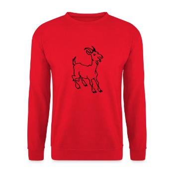 Ziege - Unisex Pullover - Rot - Vorne - Alina (178cm) & Michal (187cm)