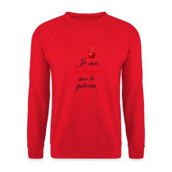 Je suis la cerise sur le gâteau - Sweat-shirt Unisexe - rouge - Devant - Alina (178cm) & Michal (187cm)