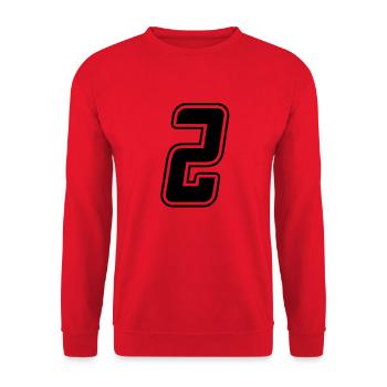 number 2 - Unisex Sweatshirt - red - Front - Alina (178cm) & Michal (187cm)