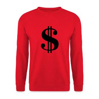 Dollar Symbol Bank Banker - Unisex Pullover - Rot - Vorne - Alina (178cm) & Michal (187cm)