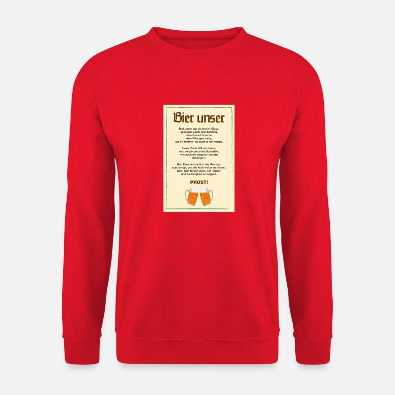 Poster Bier unser... Prost! - Unisex Pullover - Rot