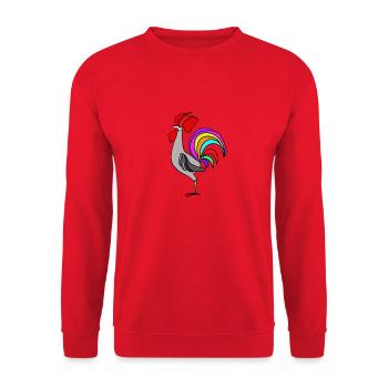 Hahn - Unisex Pullover - Rot - Vorne - Alina (178cm) & Michal (187cm)