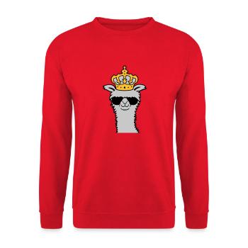 König Lama Sonnenbrille cool - Unisex Pullover - Rot - Vorne - Alina (178cm) & Michal (187cm)