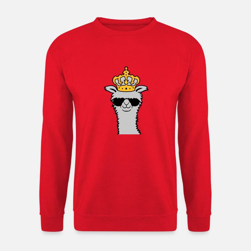 König Lama Sonnenbrille cool - Unisex Pullover - Rot