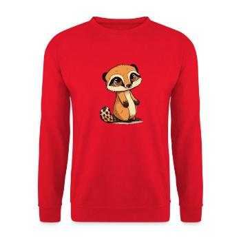 Comic Cute Kawaii Sticker Suricate Écureuil - Sweat-shirt Unisexe - rouge - Devant - Alina (178cm) & Michal (187cm)