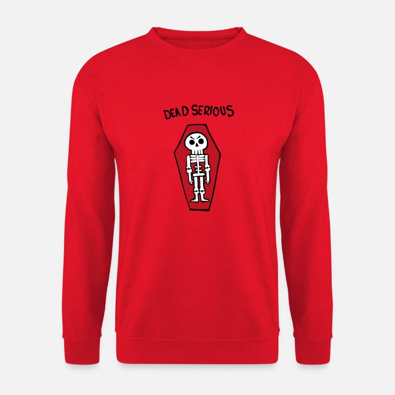 Todernstes Skelett in einem Sarg - Unisex Pullover - Rot