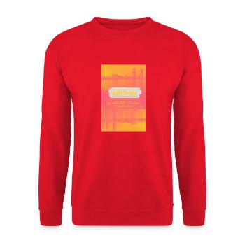 design Señor García de la Playa de Bogatell- no.1 - Unisex Pullover - Rot - Vorne - Alina (178cm) & Michal (187cm)