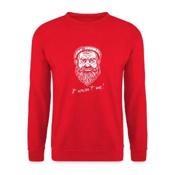 Funny Sayings - It wasn t me - Das war ich nicht - Unisex Sweatshirt - red - Front - Alina (178cm) & Michal (187cm)