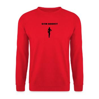 Gym Addict Bodybuilding Woman Edition Schwarz - Unisex Pullover - Rot - Vorne - Alina (178cm) & Michal (187cm)