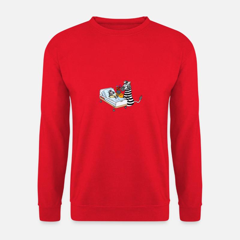Zora das Zebra im Krankenhauszimmer - Unisex Pullover - Rot