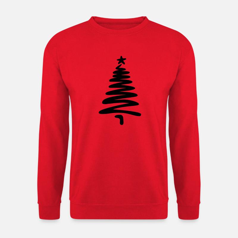 Christmas tree linear hand-drawn - Unisex Sweatshirt - red