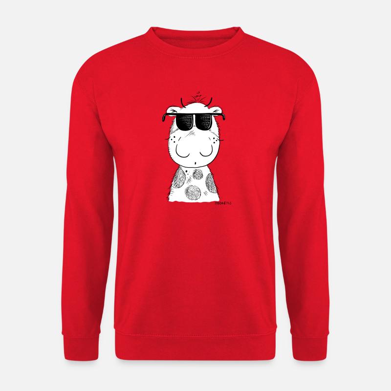 Coole Kuh I Kuh mit Sonnenbrille - Unisex Pullover - Rot
