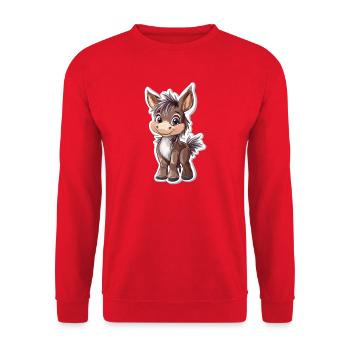Esel - Unisex Pullover - Rot - Vorne - Alina (178cm) & Michal (187cm)