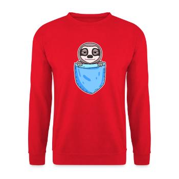 Funny Sloth Design - Unisex Sweatshirt - red - Front - Alina (178cm) & Michal (187cm)