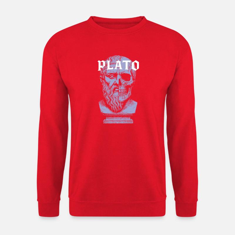 Plato Artistic Skull Design - Unisex Sweatshirt - red