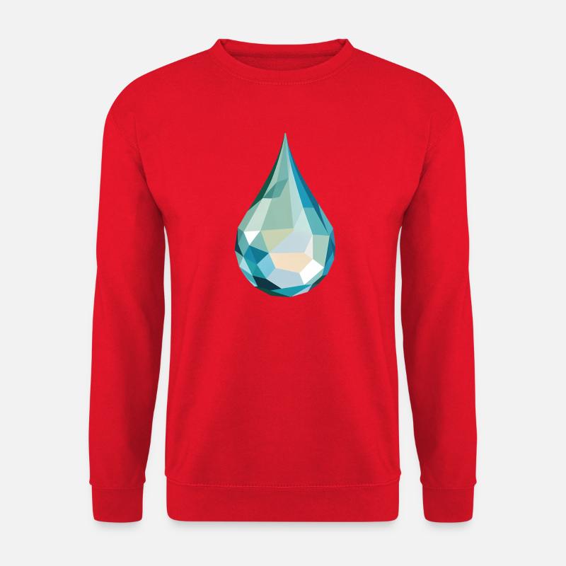 Water Drop - Cool Low Poly Logo - Unisex Sweatshirt - red