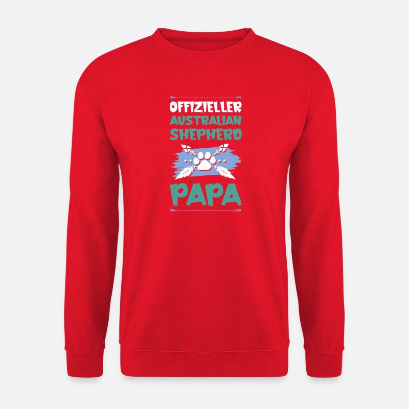 australischer shäferhund hunde papa - Unisex Pullover - Rot