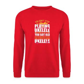 Hawaiian Ukulele Uke Retired You - Unisex Sweatshirt - red - Front - Alina (178cm) & Michal (187cm)
