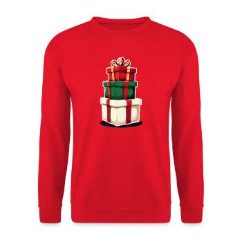 Stacked Gift Boxes Illustration - Unisex Sweatshirt - red - Front - Alina (178cm) & Michal (187cm)