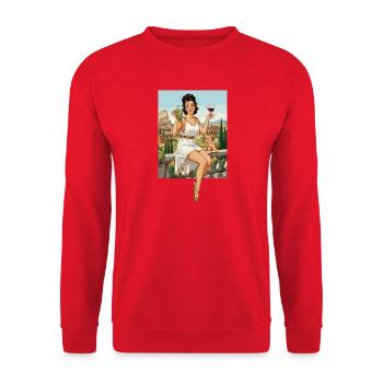 Pin Up Italy Rom Wein und Trauben - Unisex Pullover - Rot - Vorne - Alina (178cm) & Michal (187cm)
