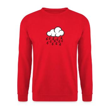 Cloud Pop Art Halftone - Unisex Pullover - Rot - Vorne - Alina (178cm) & Michal (187cm)