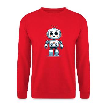 Kleiner Weltraumroboter - Unisex Pullover - Rot - Vorne - Alina (178cm) & Michal (187cm)