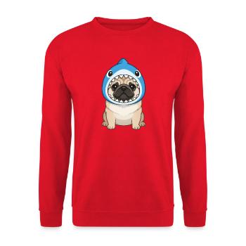 Cute Pug Dog Carnival Carnival Brazil Samba - Unisex Sweatshirt - red - Front - Alina (178cm) & Michal (187cm)