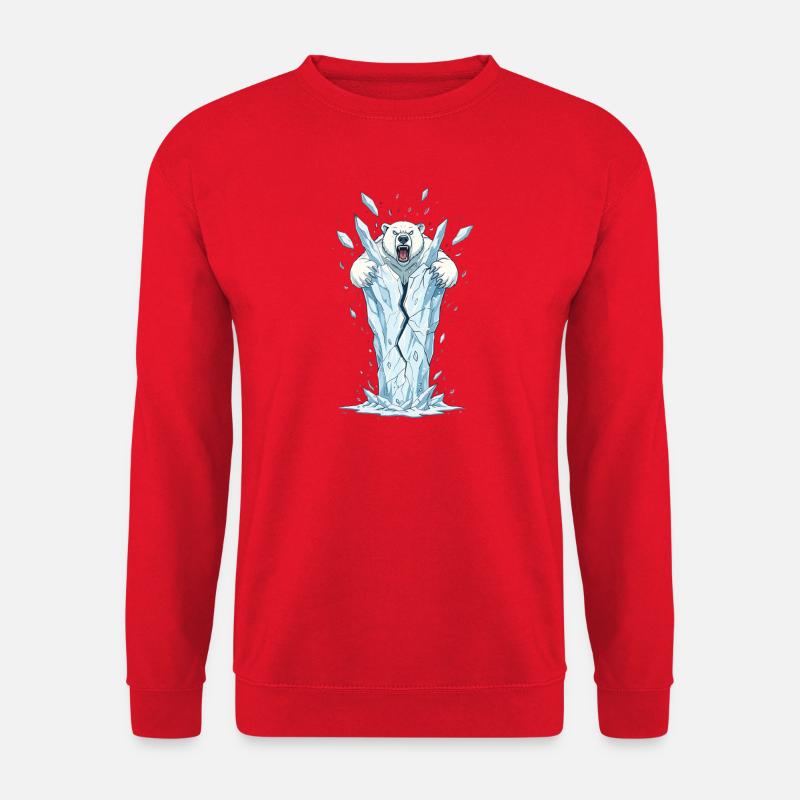Eisbär bricht Eisblock - Unisex Sweatshirt - red