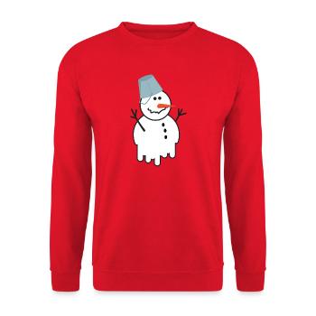 Melting Snowman Bucket Hat Funny Winter Art - Unisex Sweatshirt - red - Front - Alina (178cm) & Michal (187cm)