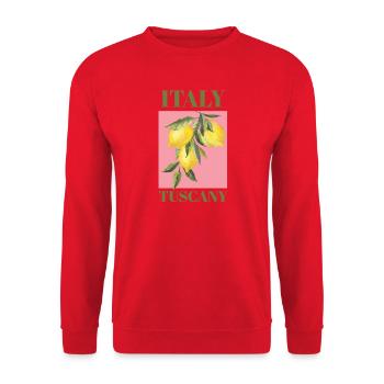 Italy Tuscany Holidays Beach Lemons Tuscany - Unisex Sweatshirt - red - Front - Alina (178cm) & Michal (187cm)