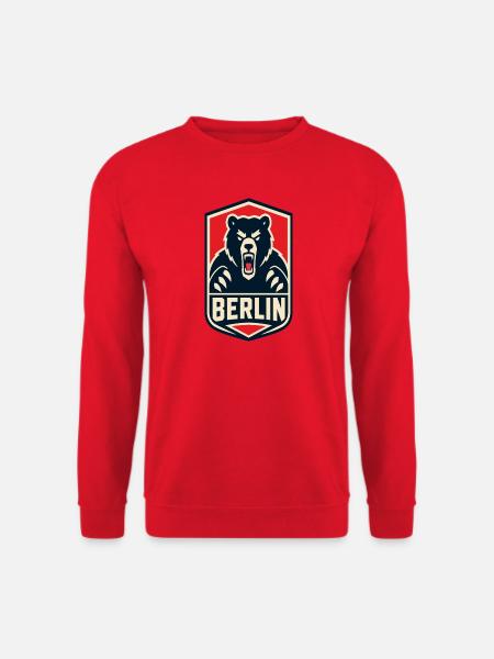 Berlin Bär Schild – Kraftvolles Logo - Unisex Pullover - Rot