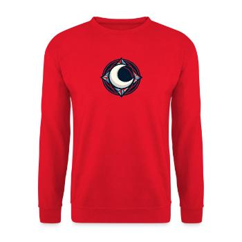 Mondkreis Geometrisches Mosaik - Unisex Pullover - Rot - Vorne - Alina (178cm) & Michal (187cm)