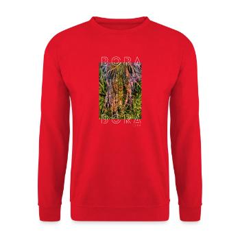 Tropical Neon Plants Leaves - Unisex Sweatshirt - red - Front - Alina (178cm) & Michal (187cm)