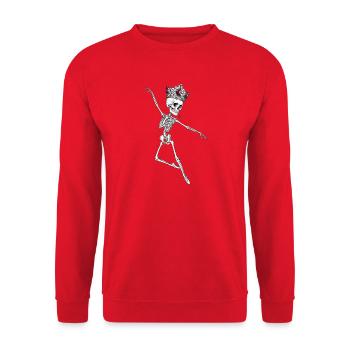 Skelett König Kronentanz - Unisex Pullover - Rot - Vorne - Alina (178cm) & Michal (187cm)