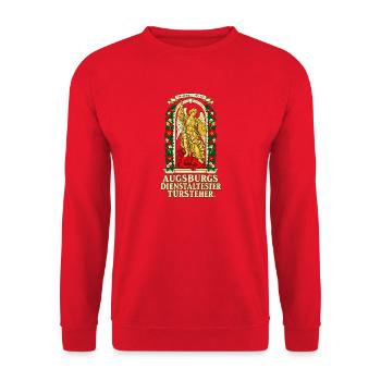 Turamichele Augsburgs Türsteher - Unisex Pullover - Rot - Vorne - Alina (178cm) & Michal (187cm)