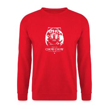 Chow Chow Maman Chien Chien Wilsigns - Sweat-shirt Unisexe - rouge - Devant - Alina (178cm) & Michal (187cm)
