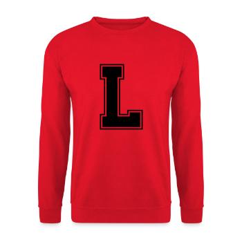 l_symbol - Unisex Pullover - Rot - Vorne - Alina (178cm) & Michal (187cm)