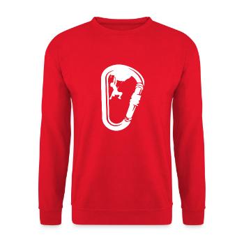 Bouldern Klettern Climbing - Unisex Pullover - Rot - Vorne - Alina (178cm) & Michal (187cm)