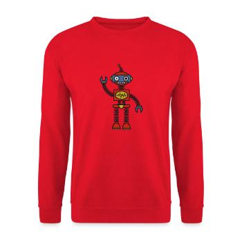 Robot - Sweat-shirt Unisexe - rouge - Devant - Alina (178cm) & Michal (187cm)